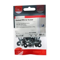 Mirror Screws - Zinc - Chrome Dome 8 x 1 1/4